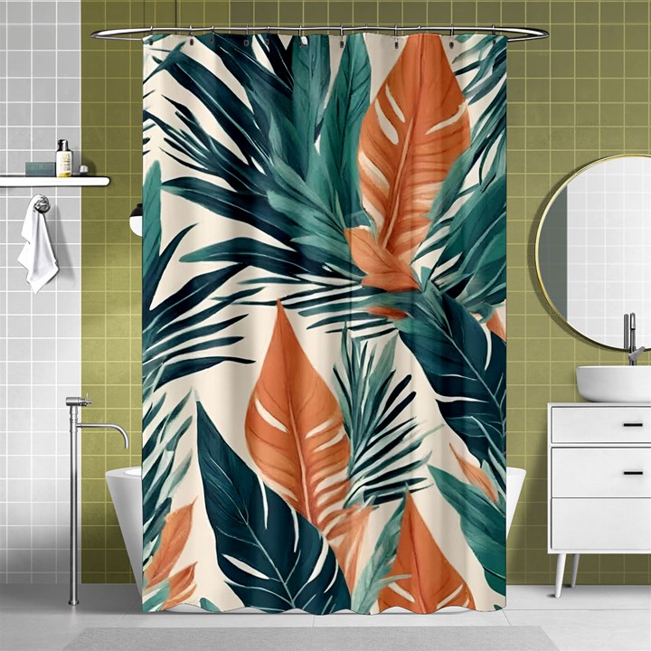 Colorful Tropical Leaf Shower Curtain 48  x 72  (Small) 