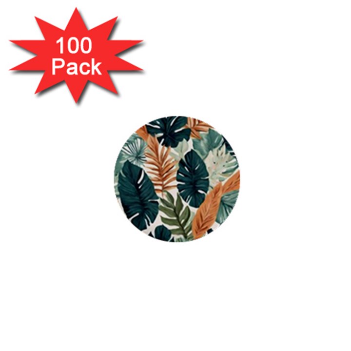 Tropical Leaf 1  Mini Buttons (100 pack) 