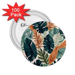 Tropical Leaf 2 25  Buttons (100 Pack)  by Jack14