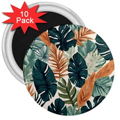 Tropical Leaf 3  Magnets (10 Pack)  by Jack14