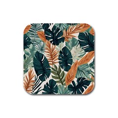 Tropical Leaf Rubber Square Coaster (4 Pack) by Jack14