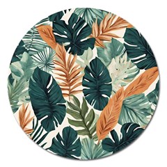 Tropical Leaf Magnet 5  (round) by Jack14