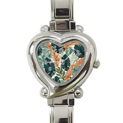 Tropical Leaf Heart Italian Charm Watch by Jack14