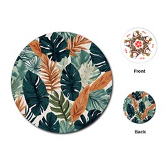 Tropical Leaf Playing Cards Single Design (round) by Jack14