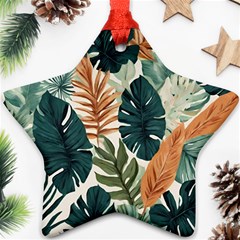 Tropical Leaf Star Ornament (two Sides) by Jack14