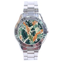 Tropical Leaf Stainless Steel Analogue Watch by Jack14