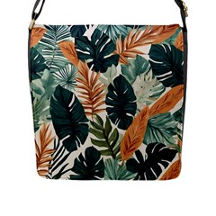 Tropical Leaf Flap Closure Messenger Bag (l) by Jack14