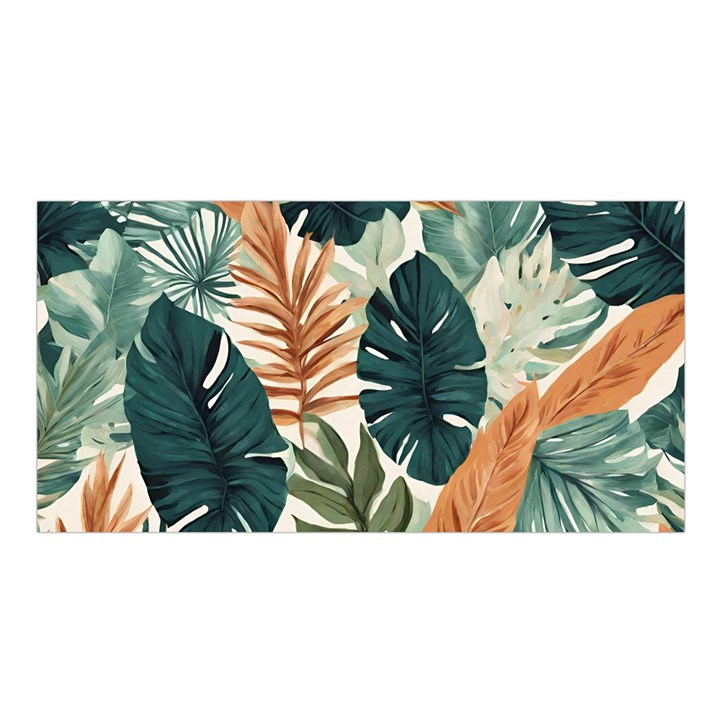 Tropical Leaf Satin Shawl 45  x 80 