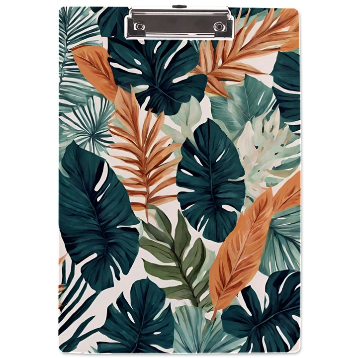 Tropical Leaf A4 Acrylic Clipboard