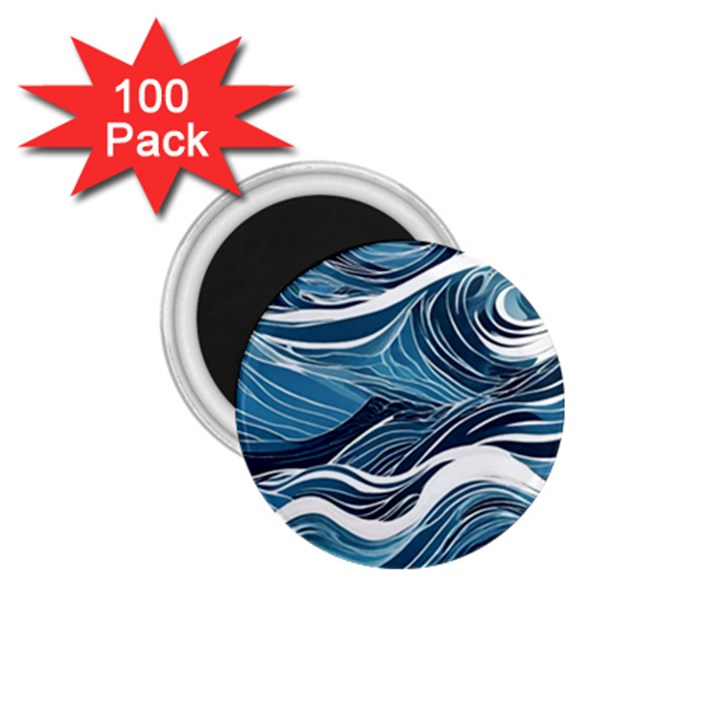 Abstract Blue Ocean Wave 1.75  Magnets (100 pack) 