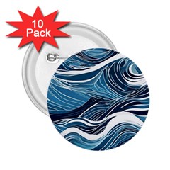 Abstract Blue Ocean Wave 2 25  Buttons (10 Pack)  by Jack14