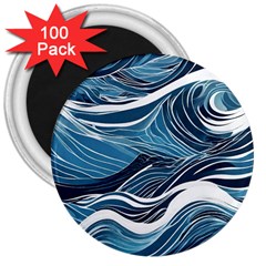 Abstract Blue Ocean Wave 3  Magnets (100 Pack) by Jack14