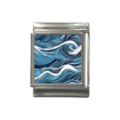 Abstract Blue Ocean Wave Italian Charm (13mm) by Jack14