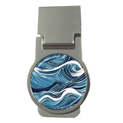 Abstract Blue Ocean Wave Money Clips (round)  by Jack14