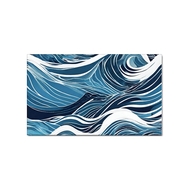 Abstract Blue Ocean Wave Sticker (Rectangular)