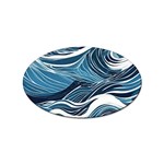 Abstract Blue Ocean Wave Sticker Oval (10 pack) Front