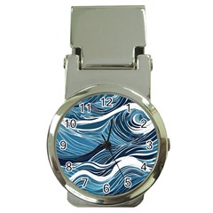 Abstract Blue Ocean Wave Money Clip Watches by Jack14