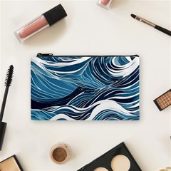 Abstract Blue Ocean Wave Cosmetic Bag (small) by Jack14