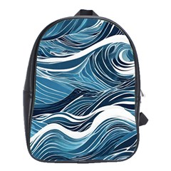 Abstract Blue Ocean Wave School Bag (large) by Jack14