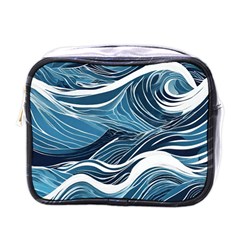 Abstract Blue Ocean Wave Mini Toiletries Bag (one Side) by Jack14