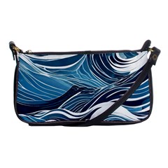 Abstract Blue Ocean Wave Shoulder Clutch Bag by Jack14