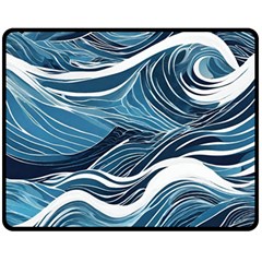 Abstract Blue Ocean Wave Fleece Blanket (medium) by Jack14