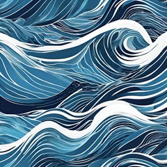 Abstract Blue Ocean Wave Play Mat (square) by Jack14