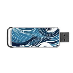 Abstract Blue Ocean Wave Portable Usb Flash (one Side) by Jack14