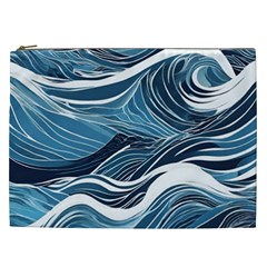 Abstract Blue Ocean Wave Cosmetic Bag (xxl) by Jack14