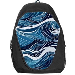 Abstract Blue Ocean Wave Backpack Bag by Jack14