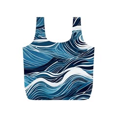 Abstract Blue Ocean Wave Full Print Recycle Bag (s) by Jack14