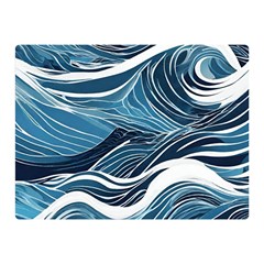 Abstract Blue Ocean Wave Two Sides Premium Plush Fleece Blanket (mini) by Jack14