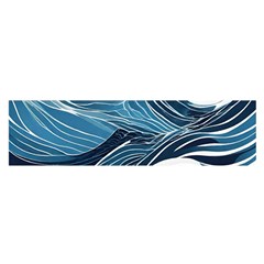 Abstract Blue Ocean Wave Oblong Satin Scarf (16  X 60 ) by Jack14