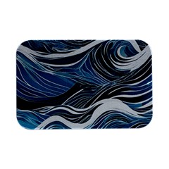 Abstract Blue Ocean Wave Open Lid Metal Box (silver)   by Jack14