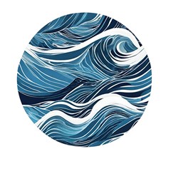 Abstract Blue Ocean Wave Mini Round Pill Box by Jack14