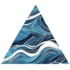 Abstract Blue Ocean Wave Wooden Puzzle Triangle by Jack14