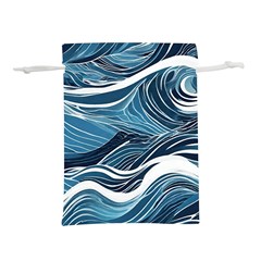 Abstract Blue Ocean Wave Lightweight Drawstring Pouch (m) by Jack14