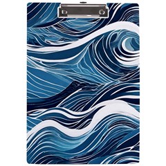 Abstract Blue Ocean Wave A4 Acrylic Clipboard by Jack14