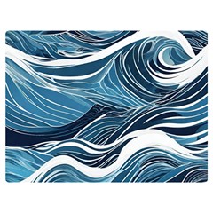 Abstract Blue Ocean Wave Premium Plush Fleece Blanket (extra Small) by Jack14