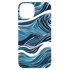 Abstract Blue Ocean Wave Iphone 14 Black Uv Print Case by Jack14