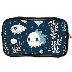 Fish Pattern Toiletries Bag (two Sides) by Valentinaart