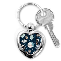 Fish Pattern Key Chain (heart) by Valentinaart