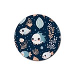 Fish pattern Rubber Coaster (Round) Front