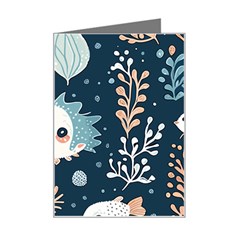 Fish Pattern Mini Greeting Card by Valentinaart