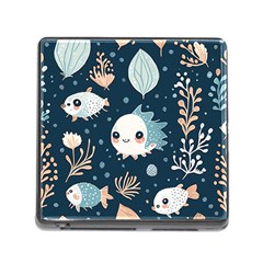 Fish Pattern Memory Card Reader (square 5 Slot) by Valentinaart