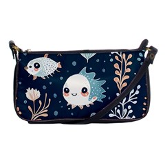 Fish Pattern Shoulder Clutch Bag by Valentinaart