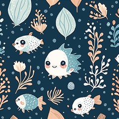 Fish Pattern Play Mat (rectangle) by Valentinaart