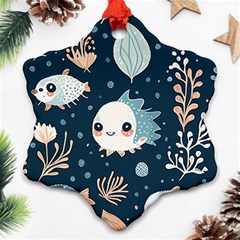 Fish Pattern Ornament (snowflake) by Valentinaart