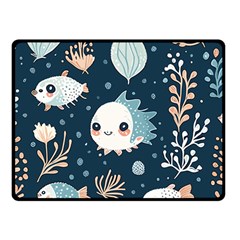 Fish Pattern Two Sides Fleece Blanket (small) by Valentinaart