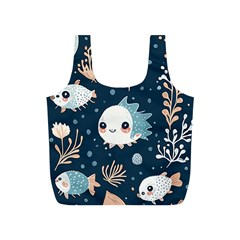 Fish Pattern Full Print Recycle Bag (s) by Valentinaart